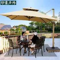 Outdoor beach umbrella Courtyard Umbrella Large Size Beach Sunscreen Sun Umbrella Stand Guard Folding Banana Umbrella Roman Umbrella