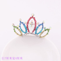 Little girl hair card head jewelry children rhinestone crown hairclip Princess cute diamond girl hair accessories baby hair comb