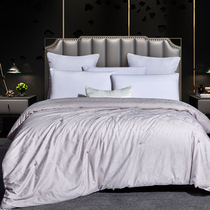 Yida home textile antibacterial satin jacquard mulberry silk quilt filament high gray double