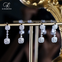 kkidamond diamond earrings true drilling and drilling double-purpose diamond earnail female 18k gold hearken studs
