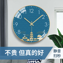 Watch wall clock Living room household fashion modern simple silent Nordic creative clock Wall hanging Quartz clock watch hanging watch