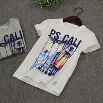 Boys short-sleeved T-shirt cotton childrens coconut print T-shirt tide Joker half-sleeved T-shirt baby sweatshirt 110-160