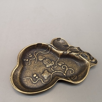 Antique bronze miscellaneous collection antique old copper brass fruitful copper pen wash plate ornaments