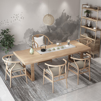 High-end solid wood tea table and chairs Combined modern simplicity New Chinese Brew Tea Table Utive Tea Table Zen tea table Home Drink