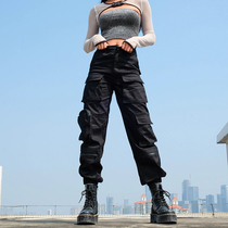 European station multi-pocket cool overalls women heavy industry tactical uniforms basic loose Joker trousers street trend