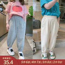 Little pudding baby baby childrens clothing 2021 New Girls childrens autumn casual sweatpants baby Foreign pants spring and autumn