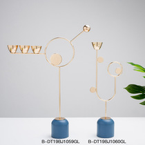 Blow bud candlestick modern Nordic light luxury wind iron resin ornaments home model house soft decoration supplies