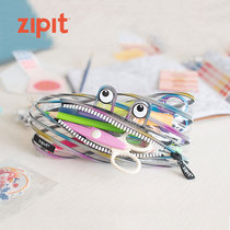 ZIPIT Classic Transparent Monster Cool Series Zipper Pen Bag Offline The Same Pop Large Capacity Personality Creative Stationery