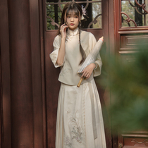 Sichuan Dei Time: Four Seasons Song Reengrave Qipao Blouse Blouse Blouse female short One-piece half-body dress Chinese Wind suit woman