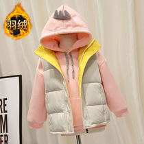 Childrens down waistcoat A girls autumn and winter outwear a canon 2021 new foreign air light and thin baby vest boy waistcoat