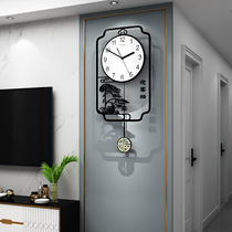 New Chinese clock wall clock living room household fashion atmosphere personality Chinese style clock modern simple net red wall clock