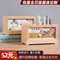 Solid wood desk calendar custom 2022 creative hipster desktop desk calendar wooden enterprise advertising desk calendar logo printing