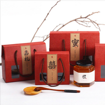 Spot Open Window Bull Leather Corrugated Paper Box Mark Cup Box Six Lenght Glass Bottle Box Honey Packaging Gift Box Jam Box
