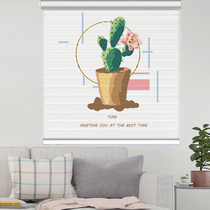 Roller blinds Curtain blinds Office bathroom Roll-pull kitchen Balcony Heat insulation sunshade punch-free hand-pull up