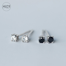 Love Rocky S925 silver single diamond stud earrings girl fashion simple hipster four claw diamond earrings for men and women