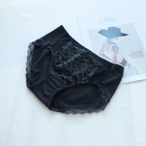 With matching Yashie grey blue cotton lace splicing confidee lady mid-waist minimalist underpants k243