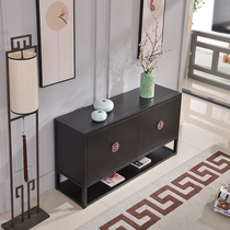 New Chinese dining side cabinet simple Zen Living room decoration cabinet Solid wood locker modern foyer closet custom