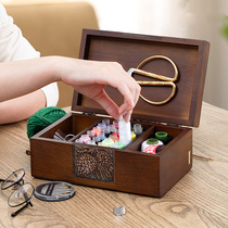 Green flower Needlework box set Cross stitch tools Desktop household sewing thread Needlework mending tools storage box