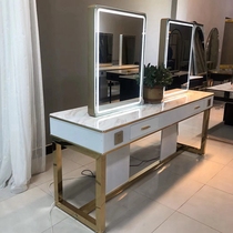 Hairdressing barber shop mirror table hair salon perm dyeing hair net red mirror hair cutting mirror makeup special with light mirror factory direct sales