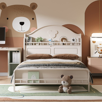 Simple modern childrens bed boy single bed childrens room furniture with storage high box teenage girls princess bed