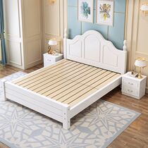 Solid wood bed Modern minimalist master bedroom double bed 1 5 meters household economical Nordic Princess bed 1 8 meters single bed