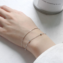 925 pure silver double-decker bracelet woman Shains small crowddesign High sense personality lukewarm wind girls 2022 new