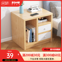 Bed head cabinet minimalist modern small bedroom bedside cabinet containing shelves imitation solid wood lockers Easy small cabinets