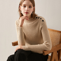 Autumn 2021 new double-sided cashmere turtleneck sweater women soft glutinous tenderness hair sweater inside base shirt