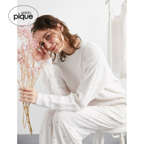 gelato pique autumn winter women's half fleece top solid color woven soft home pajamas PWNT204067