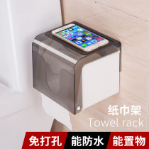 Tissue box Toilet paper box Toilet paper shelf Punch-free non-marking sticker paper box Bathroom waterproof pumping paper box
