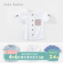 Special price clearance for summer boy casual short sleeve blouse for baby 100 lap shirt baby thin short sleeve shirt