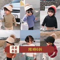 LUSON womens baby sweater high neck plus velvet thickened baby sweater warm girls sweater bottoming shirt winter