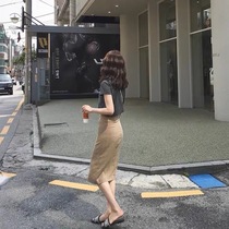 Small man high Hepburn Light cooked wind professional hip skirt suit Two-piece suit Womens summer dress foreign style age reduction