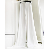 Spring and summer thin section Ins wind white ice silk broadlegged pants Casual Straight Drum Pants Commuting Drag Pants Loose Comfort.