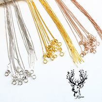 With needle box chain needle passthrough heart chain S925 sterling silver DIY accessories clavicle perforated thin chain