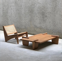 PIERREJEANNETRET NEW CHANDIGARH RETRO TABLE COFFEE TABLE PURE SOLID WOOD SQUARE CUSTOM TEA TABLE