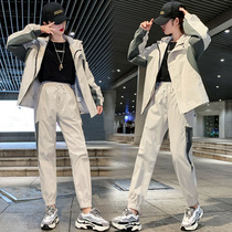 Sports Suit Women Fall Tide Cards Fashion 2022 New Fried Street Students Casual Wear Net Red Tooling Two Sets