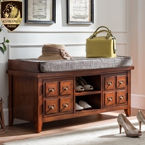 American Shoes Cabinet Change Shoes Stools Pure Solid Wood Entrance Door Home Genguan Contained Storage Hanging Clothes Combo Cabinet Bed Tailstool
