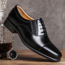 Leather shoes man summer black three-pointed leather shoes real-skin business posing leisure security groom married three-pointed shoes