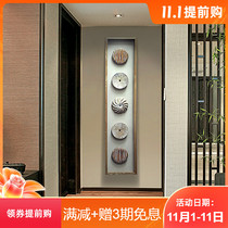Living room porch corridor aisle mural vertical version hotel model room hanging painting rectangular Zen new Chinese decorative painting
