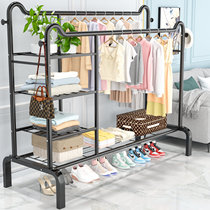 Light luxury drying rack floor indoor bedroom drying rack balcony drying artifact double pole small wardrobe