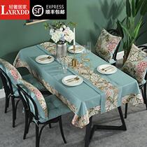 LXRXDD table cloth waterproof anti-scalding and oil-proof Nordic rectangular fabric cotton linen small fresh tea table net red table cloth