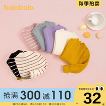 Balabala girl sweater semi-high collar autumn and winter foreign childrens clothing womens baby sweater bottoming childrens sweater