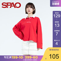 SPAO womens sweater womens spring and summer new Korean loose t-shirt solid color top SPMW922S61