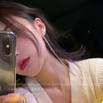 Niche design sense ear studs round face thin earrings temperament senior sense foreign style earrings tassel long earrings