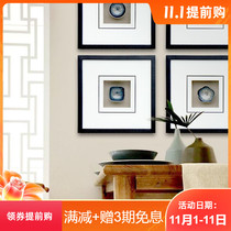 Modern new Chinese Zen decorative painting small black frame Porch restaurant mural tea room ceramic Chinese style hanging painting