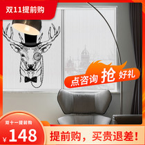Youshman folding push-pull day and night dual-use yarn curtain shading anti-mosquito breathable curtain invisible honeycomb full blackout curtain