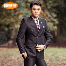 West Suit Suit Mens Double Row Buttoned Suit Movie PHOTO THEMED CLOTHING MENS YOUTH JACKET GROOM WEDDING GOWN