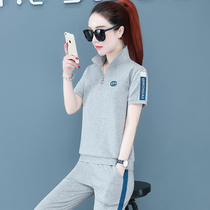 BBQ2022 summer new women's summer outfit thin ice silk little leisure sportswear suit two sets of tide