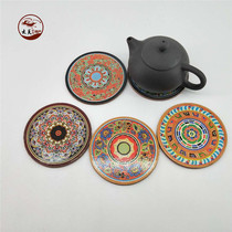 Dunhuang Coasters Mogao Grottoes Art Coasters Dunhuang flying mural Mojing Coasters Cultural and creative souvenirs a box of 5